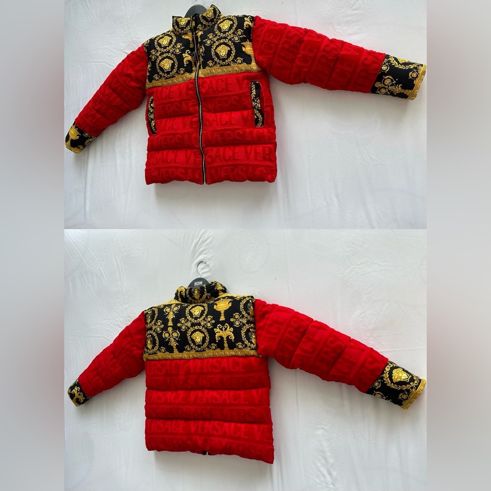 Versace Baroque beach town turned into custom puffer coat!